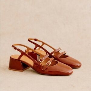 Sezane Brown Heeled Slingbacks